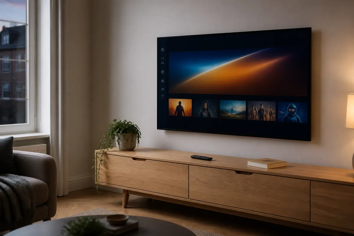 Living room TV ready for Bunnystream IPTV setup